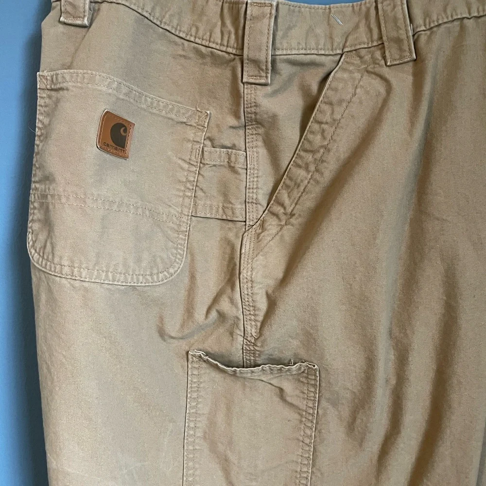 Carhartt Khaki Men’s Work Pants.  46 x 32 100% Cotton